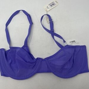 Aerie Smoothez Womens Size 32D Mesh Unlined Underwire Balconette Bra Purple 2330